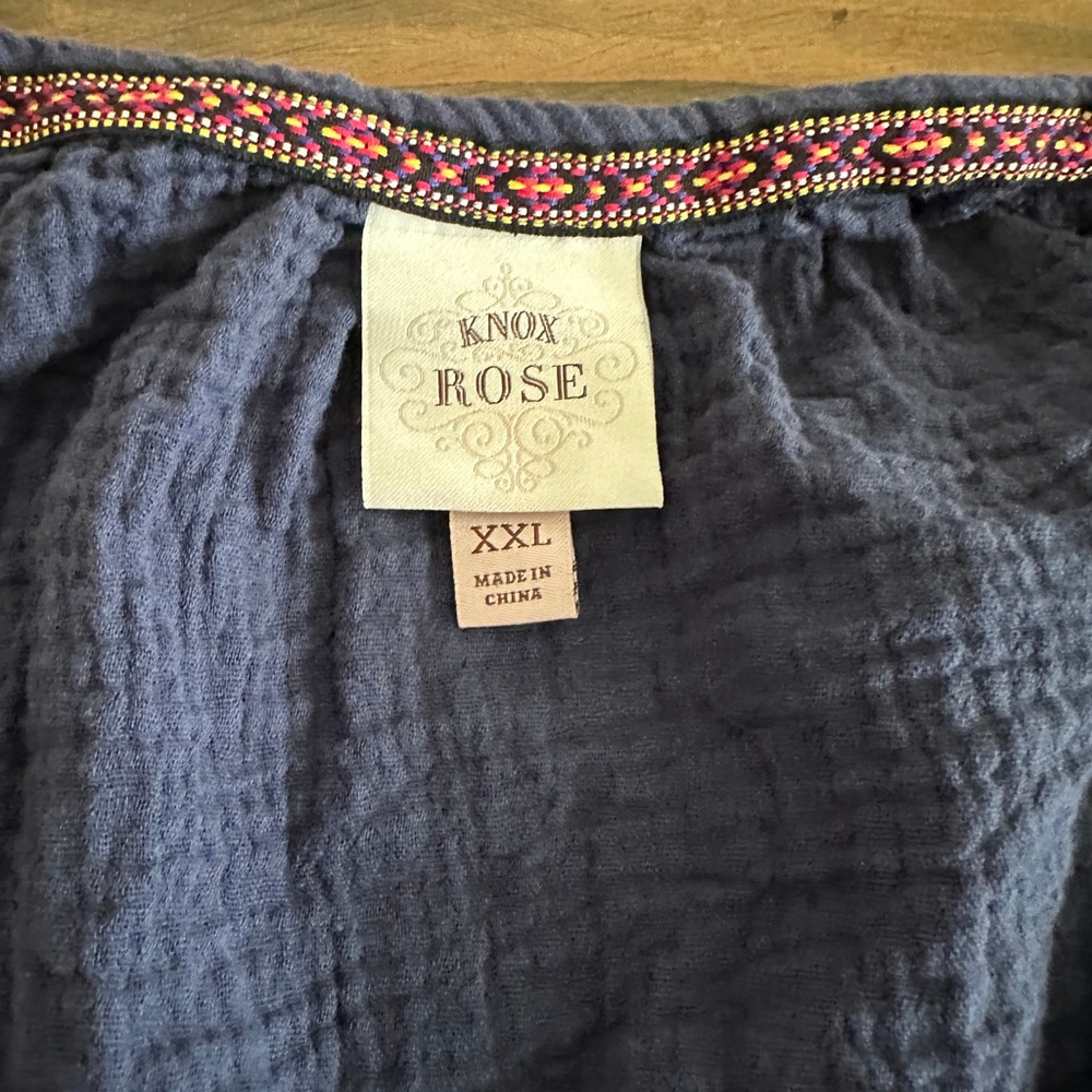 Women’s Knox Rose Blue Gauze Romper XXL Festival Boho crinkled gauze fabric - Picture 2 of 10